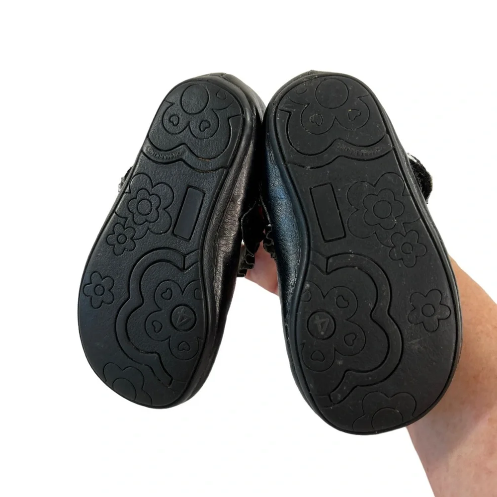 Easter Baby Black Ballet Flats, Genuine Baby by Oshkosh size 4 Vegan Leather
